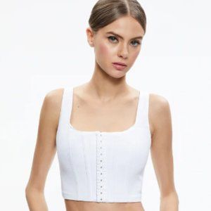 Alice + Olivia Breslin Denim Corset Top